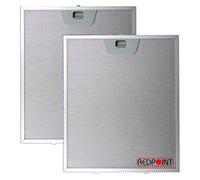 Redpoint Juego de 2 filtros de aluminio para campanas extractoras Faber, 253 x 300 x 8 mm, con conectores inferiores.