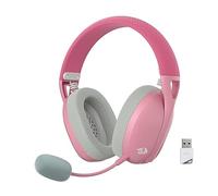 Redragon Auriculares inalámbricos H848 BT para juegos, ligeros, sonido envolvente 7.1, controladores de 40 mm, micrófono desmontable, multiplataformas para PC, PS5/4/3, Switch, móvil, rosa