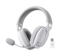 Redragon Auriculares para juegos H878, Auriculares Inalambricos y Cableados, Cascos, 2.4 GHz/BT, blanco y gris