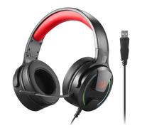 Redragon Auriculares para juegos RGB H315 - Auriculares con cable para computadora con controladores de 40 mm, micrófono con cancelación de ruido, conexión USB, diseño ligero y almohadillas de piel