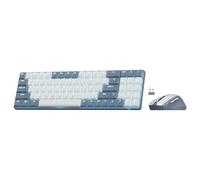 Redragon BS135 - Combo de Teclado y Mouse inalámbricos, 75% 78 Teclas, 2.4 GHz, Teclado mecánico inalámbrico de bajo Perfil con batería Recargable, luz Negra Azul única, US Layout
