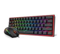 Redragon CB201 Set K617 61 teclas RGB teclado M612 8000 DPI ratón con conexión por cable Negro