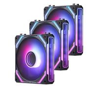 Redragon GCF012 - Ventilador de carcasa de PC de 120 mm, conexión en cadena, iluminación ARGB de 5 V y 3 pines, ventilador PWM de 4 pines, para refrigeración de carcasa de radiador/computadora, 120 x