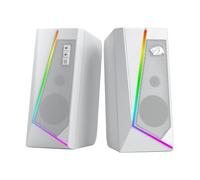 Altavoces de escritorio Redragon GS520 RGB, altavoz estéreo para PC de 2,0 canales con 6 modos LED coloridos, sonido mejorado, blanco/rosa BLANCO