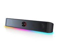 Redragon GS560 Adiemus RGB USB Barra de sonido de escritorio, altavoz de computadora de 2,0 canales con barra de iluminación dinámica Sincronización/pantalla de luz de audio Negro
