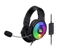 Redragon H350 - Auriculares para Juegos con Cable de Color Blanco, retroiluminación RGB dinámica, Sonido Envolvente estéreo, micrófono Desmontable, Auriculares para PC / PS4/NS