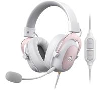 Redragon H510 Zeus Auriculares para juegos con cable blanco - Almohadillas para los oídos de espuma viscoelástica con sonido envolvente 7,1 Controladores de 53 mm Rosa