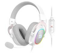 Redragon H510 Zeus-X RGB - Auriculares para Juegos con Cable Blanco, Sonido Envolvente 7.1, Controladores de Audio de 53 mm en Almohadillas de Espuma viscoelástica con Cubierta de Tela Duradera,