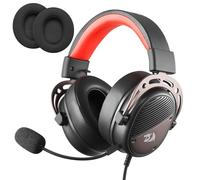 Redragon H730 - Auriculares USB con cable para juegos, controladores de 53 mm, sonido espacial de 360°, micrófono desmontable con cancelación de ruido, almohadillas magnéticas reemplazables