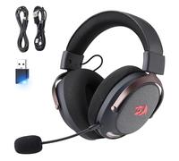 Redragon H858 - Auriculares inalámbricos para juegos de 3 modos, sonido envolvente 7.1, controladores de 53 mm, almohadillas de espuma viscoelástica, micrófono desmontable con cancelación de ruido,