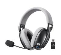 Redragon H878 - Auriculares inalámbricos para videojuegos con 3 modos de iluminación azul, ligeros, sonido envolvente 7.1, controladores de 40 mm, micrófono desmontable, para PC, PS5/4/3, conmutador,