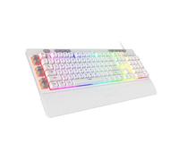 Redragon K512 Shiva RGB Teclado con cable para juegos de membrana retroiluminada, interruptor de sensación mecánica lineal, reposamuñecas desmontable Blanco