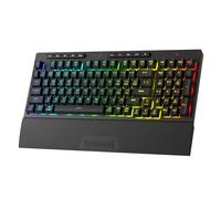 Redragon K515 Pro Shiva RGB - Teclado inalámbrico de Membrana para Videojuegos, Teclado mecánico de 98 Teclas con Interruptor Lineal, Teclas Macro y Multimedia integradas, reposamuñecas Desmontables