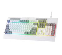 Redragon K525 Teclado RGB retroiluminado de 104 Teclas con Cable para Juegos de Membrana, 5 Teclas Multimedia, 4 Teclas Macro adicionales, Control Multimedia dedicado, reposamuñecas, US Layout