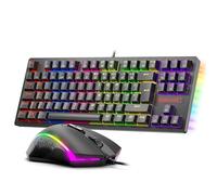 Redragon K552-BA-UK Gaming Teclado Y Ratón Plus Mouse Pad Combo, RGB LED Retroiluminado Teclado De 87 Teclas, M601 Ratón Programable, Alfombrilla De Ratón Grande para Juegos (Diseño QWERTY UK)