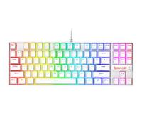 Redragon K552RGB KUMARA White, Teclado Mecánico Tenkeyless, interruptores azules, Reforzado, Retroiluminado RGB Distribución INGLES- Color Blanco- PC Windows Compatible