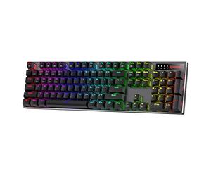 Redragon K556 Pro Teclado inalámbrico para Juegos RGB Mejorado, Teclado mecánico de Aluminio BT/2,4 GHz Tri Mode con conexión sin retardos, Interruptor Rojo Lineal Intercambiable en, US Layout