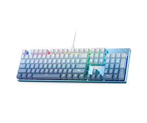 Redragon K556 SE RGB LED retroiluminado con Cable Teclado mecánico para Juegos, Base de Aluminio, Enchufe Mejorado de 104 Teclas, Interruptor Rojo Lineal de Intercambio en Caliente, US Layout