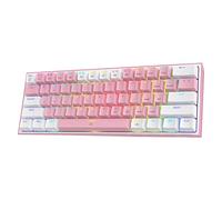 Redragon K617 Clavier de Jeu RVB Filaire 60%, Clavier mécanique Compact 61 Touches, commutateur Rouge linéaire, Prise en Charge Des Pilotes Pro (Rose),US Layout