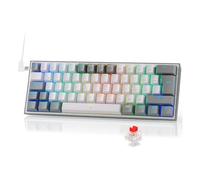 Redragon K617 DE teclado para juegos RGB con cable 60% teclado mecánico compacto 61 teclas interruptor lineal rojo compatible con controlador profesional Grey
