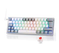 Redragon K617 Fizz 60% Disposición QWERTY ES Teclado Gaming, LED Iluminación Teclado para Juegos con Cable USB-C, Teclado Ultra-Compacto 62 Teclas, Hot Swap interruptores Rojos- para PC/Windows