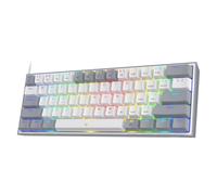 Redragon K617 Fizz 60% Teclado para juegos RGB con cable, 61 teclas Teclado mecánico compacto intercambiable en caliente Interruptor rojo Rosa