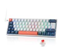 Redragon K617 Fizz 60% Wired RGB Teclado Gaming, 62 teclas Hot-Swap, teclado mecánico compacto con interruptores rojos lineales, soporte para controladores/software profesional, disposición italiana