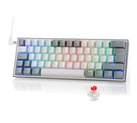 Redragon K617 Fizz Teclado Gaming 60% 62 Teclas QWERTY ES USB-C | Iluminación LED Ultra Compacto Hot Swap Interruptores Rojos Compatible PC Windows