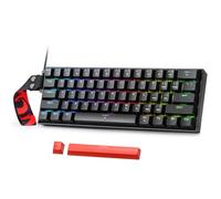 Redragon K617 HE - Teclado mecánico para juegos de disparo rápido, 60% 61 teclas con cable con accionamiento hiperrápido, interruptor magnético de efecto Hall dedicado, punto de accionamiento
