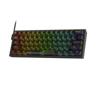 Redragon K617 SE Teclado RGB para juegos con cable 60%, teclado mecánico compacto de 61 teclas con tablero translúcido, interruptor lineal personalizado, controlador profesional/software compatible