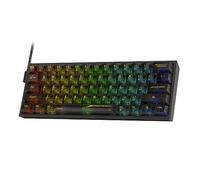 Redragon K617 SE Teclado RGB para juegos con cable 60%, teclado mecánico compacto de 61 teclas con tablero translúcido, interruptor lineal personalizado, controlador profesional/software compatible