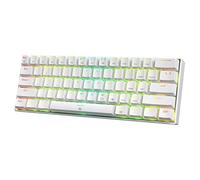 Redragon K630 Dragonborn 60% Teclado RGB para juegos con cable, 61 teclas, teclado mecánico compacto con interruptor rojo lineal, soporte para controlador Pro, color blanco