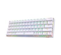 Redragon K630 Dragonborn intercambiable en caliente 60% con cable RGB LED USB Gaming 61 teclas Teclado mecánico compacto Pro Software Cus Blanco