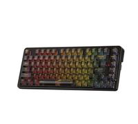Redragon K649 PRO - Teclado para juegos RGB con junta inalámbrica 78%, 3 modos, 82 teclas, teclado mecánico compacto de intercambio en caliente totalmente transparente con enchufe mejorado, espumas