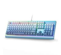 Redragon K654 RGB Clavier de Jeu mécanique Filaire 104 Touches Avec Cadre en Aluminium lesté, mousses insonorisantes de 3,5 mm, Prise améliorée remplaçable à Chaud, Touches de Couleurs mélangées