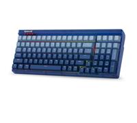 Redragon K656 PRO Teclado para juegos RGB inalámbrico de 3 modos, teclado mecánico de 100 teclas, enchufe intercambiable en caliente, interruptores morados Azul marino