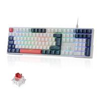 Redragon K668 RGB Teclado Gaming Mecánico Cableado 105+4 Teclas, Interruptores Rojos, Socket Hot-Swappable, Espumas Absorbentes, 2 Sets Teclas Mixtas, Disposición QWERTY Español