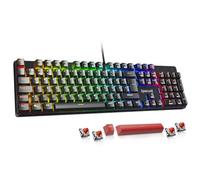 Redragon K671-DE 105 teclas retroiluminadas arco iris teclado mecánico interruptor rojo de diseño DE - Negro