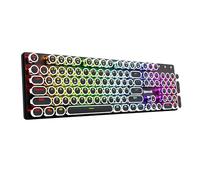 Redragon K710 - Teclado mecánico inalámbrico para juegos estilo máquina de escribir, Bluetooth/2.4 GHz/con cable, retroiluminación RGB, recargable, interruptor azul, clic, panel de metal, teclas