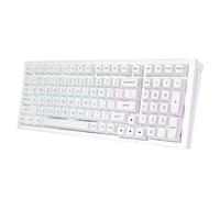 Redragon K723 Teclado mecánico inalámbrico para juegos cremoso, interruptores lineales prelubricados intercambiables en caliente, estructura de junta, trimodo BT5.0/2.4GHz/USB-C, retroiluminación RGB