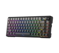 Redragon K724 Pro Teclado Gaming Inalámbrico Pantalla TFT 75% 81 Teclas | Pantalla TFT 1.14 Pulgadas Perilla Control 5 Capas Amortiguación Ruido Enchufe RGB Mecánico US Layout