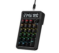 Redragon K733 - Teclado numérico RGB con junta de cable, teclado numérico mecánico de 22 teclas con modos de PC y cálculo, pantalla de calculadora de 10 dígitos, control de perilla, amortiguación de