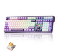 Redragon K745 Pro teclado mecánico inalámbrico 3 modos RGB AZERTY FR, 105+4 teclas, 4 macros, hot-swap, amortiguamiento de 5 capas, teclas PBT translúcidas, interruptor lineal Yolk