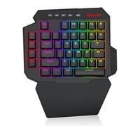 Redragon K758 Teclado mecánico RGB con una sola mano con cable, 39 teclas tipo C, teclado profesional para juegos con enchufe intercambiable en caliente mejorado, 4 teclas macro integradas y