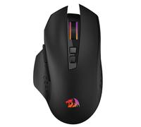 Redragon M656 - Ratón inalámbrico para juegos de 3 modos, 4000 DPI 2.4 GHz y ratón BT con 5 niveles de DPI, 7 botones macro, retroiluminación LED roja y compatible con software/unidad profesional