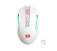 Redragon M693 inalámbrico/con cable BT y 2,4G Bluetooth Gaming ratón de 8000 DPI conexión de 3 modos retroiluminación RGB para PC/Mac/portátil BLANCO