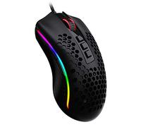 Redragon M808 Storm - Ratón ligero RGB para juegos, carcasa ultraligera de 85 g, sensor óptico de 12.400 DPI, 7 botones programables, registro preciso, cable Super-Lite, color negro