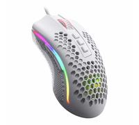 Redragon M808 Storm Ratón para juegos USB LED RGB ligero Sensor óptico de 12,400 DPI 7 botones programables registro preciso Blanco