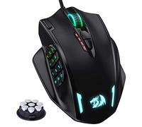 Redragon M908 Impact Ratón Gaming RGB LED MMO, Ratón Óptico Ergonomico Cableado con 12 Botones Laterales, Máximo 12,400 dpi, Alta Precisión, 18 Atajos Macro Programables, Agarre Cómodo