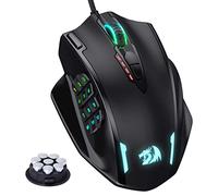Redragon M908 Impact RGB LED MMO Mouse con Botones Laterales Laser Wired Gaming Mouse con 12.400DPI, Alta precisión, 19 Botones programables de ratón